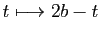 $ t\longmapsto 2b-t$