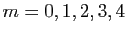 $ m=0,1,2,3,4$