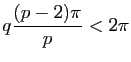 $\displaystyle q\dfrac{(p-2)\pi}{p}<2\pi$