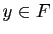 $ y\in F$