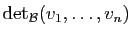 $ \mathrm{det}_{\mathcal B}(v_1,\dots,v_n)$
