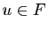 $ u\in F$