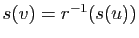 $ s(v)=r^{-1}(s(u))$