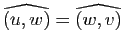 $ \widehat{(u,w)}=\widehat{(w,v)}$