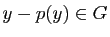 $ y-p(y)\in G$