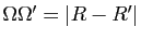$ \Omega\Omega'=\vert R-R'\vert$