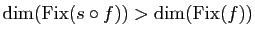 $ \dim(\Fix(s\circ f))>\dim(\Fix(f))$