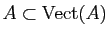 $ A \subset \Vect(A)$