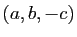 $ (a,b,-c)$