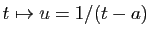 $ t\mapsto u=1/(t-a)$