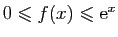 $ 0\leqslant f(x)\leqslant \mathrm{e}^{x}$