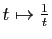 $ t\mapsto \frac{1}{t}$