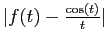 $ \vert f(t)-
\frac{\cos(t)}{t}\vert$