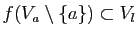 $ f(V_a\setminus\{a\})\subset V_l$