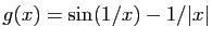 $ g(x)=\sin(1/x)-1/\vert x\vert$