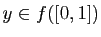 $ y\in f([0,1])$