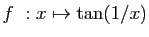 $ f&nbsp;: x\mapsto \tan(1/x)$