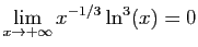 $ \displaystyle{\lim_{x\to +\infty} x^{-1/3}\ln^3(x)=0}$
