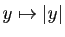 $ y\mapsto \vert y\vert$