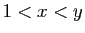 $ 1<x<y$
