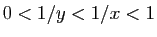 $ 0<1/y<1/x<1$
