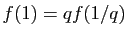 $ f(1)=qf(1/q)$