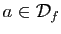$ a\in {\cal D}_f$