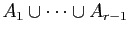 $ A_1\cup\dots\cup A_{r-1}$