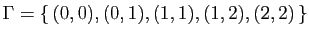 $ \Gamma =\{ (0,0),(0,1),(1,1),(1,2),(2,2) \}$