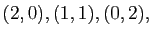 $ (2,0), (1,1), (0,2),$