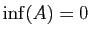 $ \inf(A)=0$