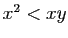 $ x^2<xy$