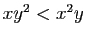 $ xy^2<x^2y$