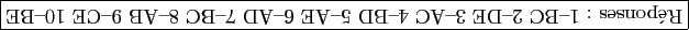 \framebox{\rotatebox{180}{R�ponses~: 1--BC~2--DE~3--AC~4--BD~5--AE~6--AD~7--BC~8--AB~9--CE~10--BE}}