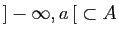 $ ]-\infty,a [\;\subset A$