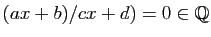 $ (ax+b)/cx+d)=0\in\mathbb{Q}$