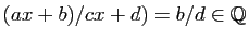 $ (ax+b)/cx+d)=b/d\in\mathbb{Q}$