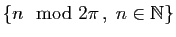 $ \{n\mod 2\pi ,\;n\in\mathbb{N}\}$