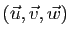 $ (\vec{u},\vec{v},\vec{w})$