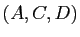 $ (A,C,D)$