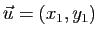 $ \vec u=(x_1,y_1)$