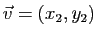 $ \vec v=(x_2,y_2)$
