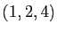 $ (1,2,4)$