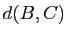 $ d(B,C)$