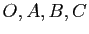 $ O,A,B,C$