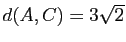 $ d(A,C)=3\sqrt{2}$