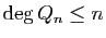 $ \deg Q_n \le n$