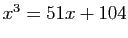 $ x^3 =51x+104$