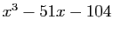 $ x^3-51x-104$