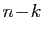 $ n\!-\!k$